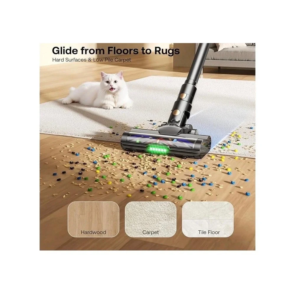 Trucozie T550 Cordless Stick Vacuum Cleaner 50Min LED Pet Hair Black Open Box